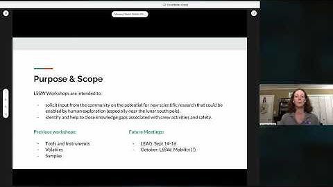 Lunar Surface Science Workshop: Dust and Regolith: R. Watkins, A. Dove