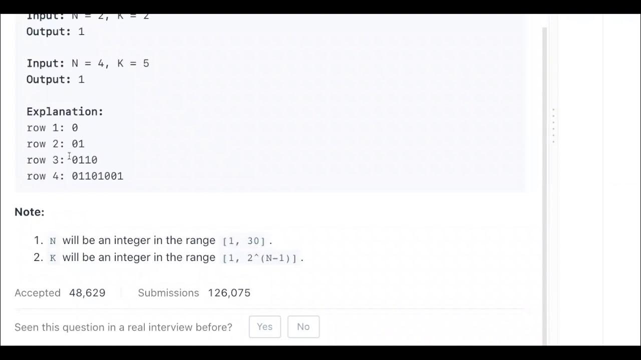 Recursion | Leetcode K-th Symbol in Grammar - YouTube