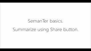 SemanTer basics. Summarize using Share button screenshot 5