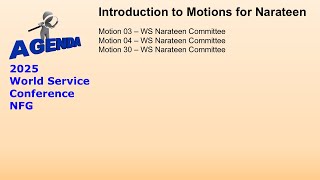 WSC 2025 Motions for Narateen