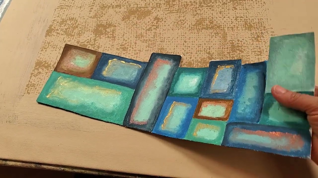 Making sample art for a client's canvas floor cloth