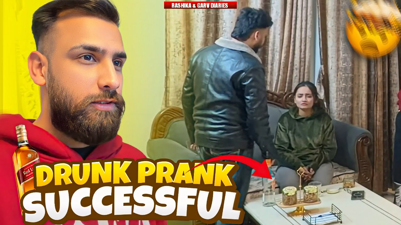 Drunk prank on GARV🍺|| Ye kya krdia mere sath 🤯||extreme reaction😱😱|| Rashika&Garv Diaries❤️