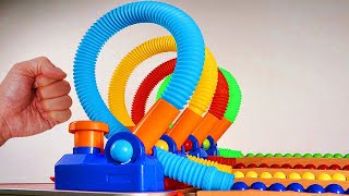 Pop Tube Marble Run Race ASMR # 12 ☆ 360° ☆ Creative Healing Sound Simple Machine DIY Build Profile