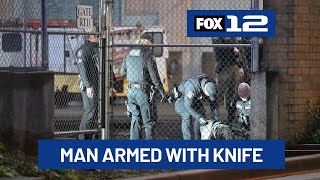 Man accused of threatening TriMet employees with knife in Gresham