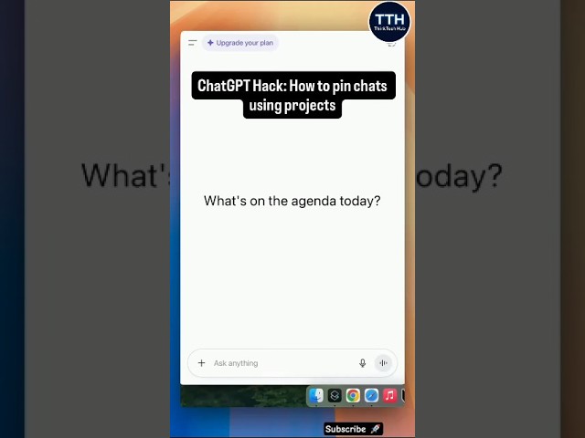 ChatGPT Hack: Pin Important Chats Using Projects! 😱🔥📌 #chatgpt #trending #viral #ai #shorts