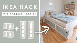 Ikea Kallax Hack Bett bauen 140x200 | Plattform Bett selber bauen mit Stauraum