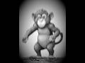 Funny Cartoon Monkey On Trampoline CartoonMonkey ClassicCartoon BlackAndWhite