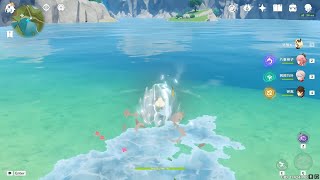 Turns out Sayu can roll on water（Genshin  impact）