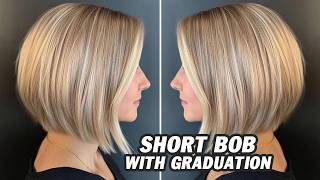 Medium to Short Layers Bob Haircut with Graduation (Step-by-Step) | Elegant Textured Bob Cut