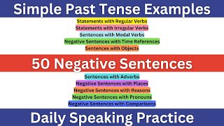 Simple Past Tense Negative Sentences Examples Daily Use English Sentences English Grammar
