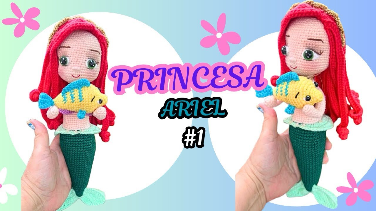 Sirenita Ariel tejida 🧶 Muñeca amigurumi fácil y hermosa #1