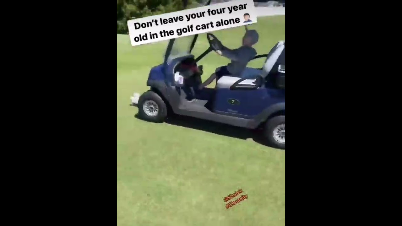 4 Year Old Kid Drives Golf Cart 😬