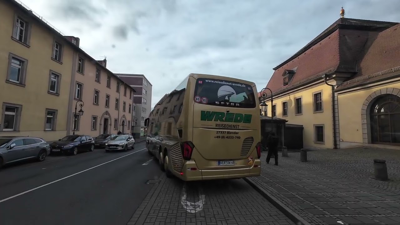 ASMR Bus Ride from German Autobahn to Fulda City | Relaxing Urban Drive