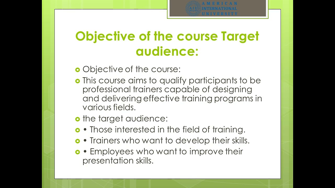 Training of Trainers TOT course