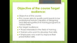 Training of Trainers TOT course