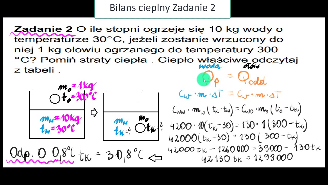 Bilans cieplny zadanie 2 - YouTube