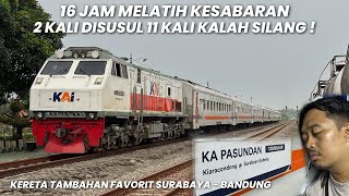 16 JAM SELALU MENGALAH DENGAN KERETA LAIN‼️Naik Kereta Api Pasundan Tambahan Surabaya - Bandung