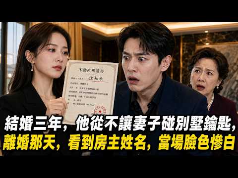《結婚三年，他從不讓妻子碰別墅鑰匙，離婚那天，看到房主姓名，當場臉色慘白》#婚戀復仇#婆媳矛盾#離婚逆襲