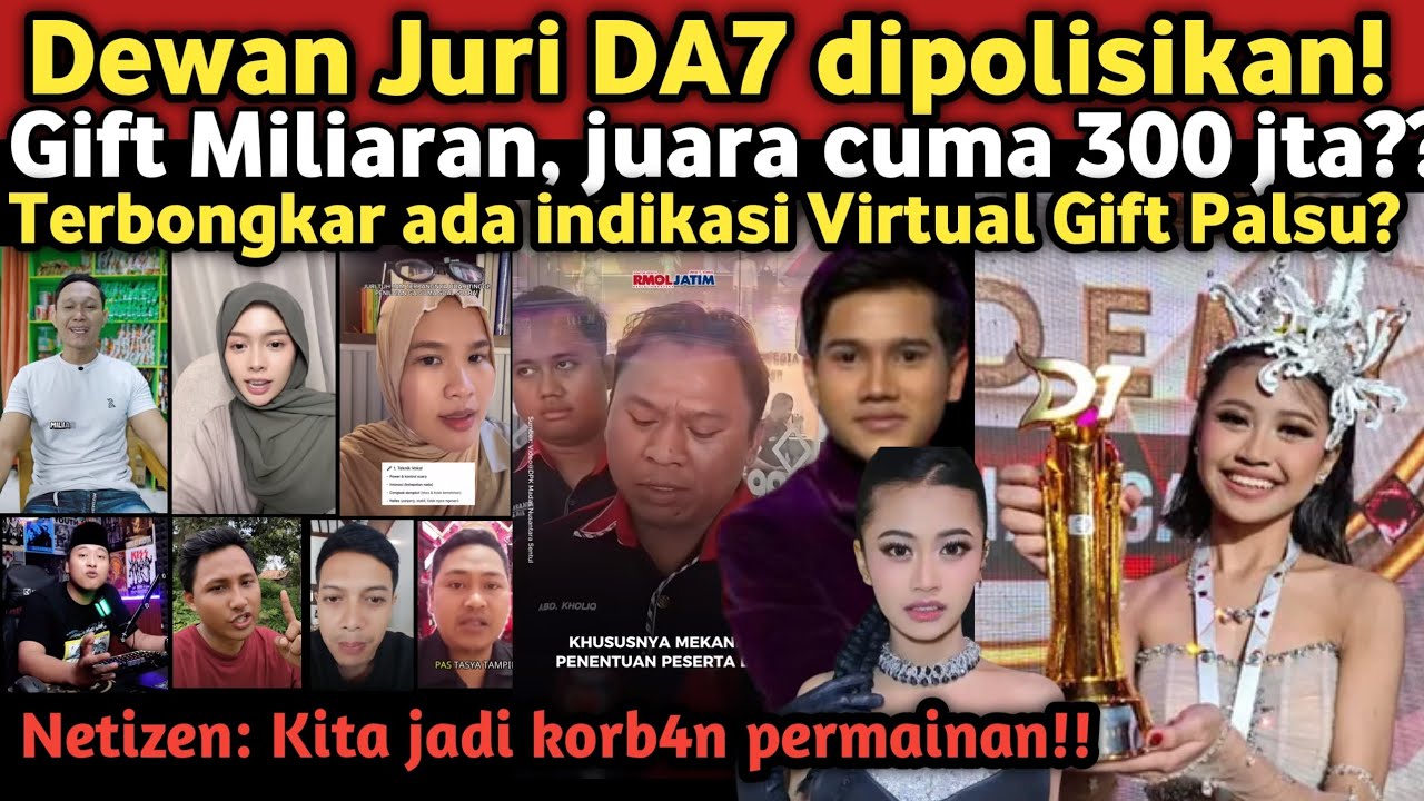 Juri DA7 dilaporkan! Pendukung Valen dan Tasya Protes, Virtual Gift Miliaran, hadiah cuma 300 jutaan