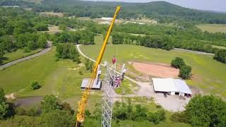Allied Crane & Rigging Cell Tower Stacking.