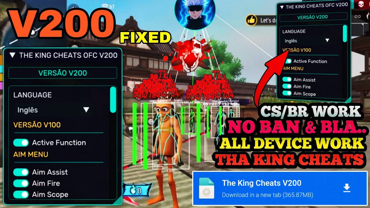 THE KING CHEATS V200 | Free Fire Mod Menu | Mod Menu Free Fire | Free Fire Hack Mod Menu | Gringo xp