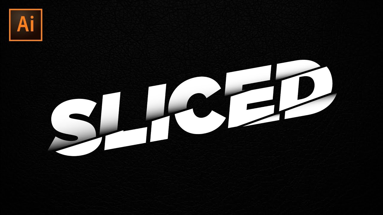 Sliced Text Effect in Adobe Illustrator - YouTube