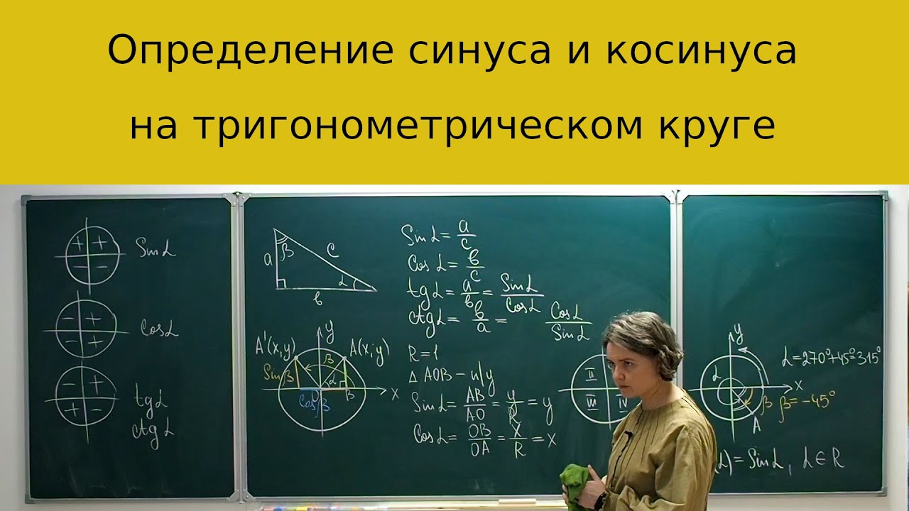 Определение синуса и косинуса на тригонометрической окружности (круге ...