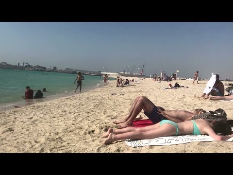 Beach in Dubai،دبي،Jumeirah Beach-Burj Al Arab جميرا بيتش 2019