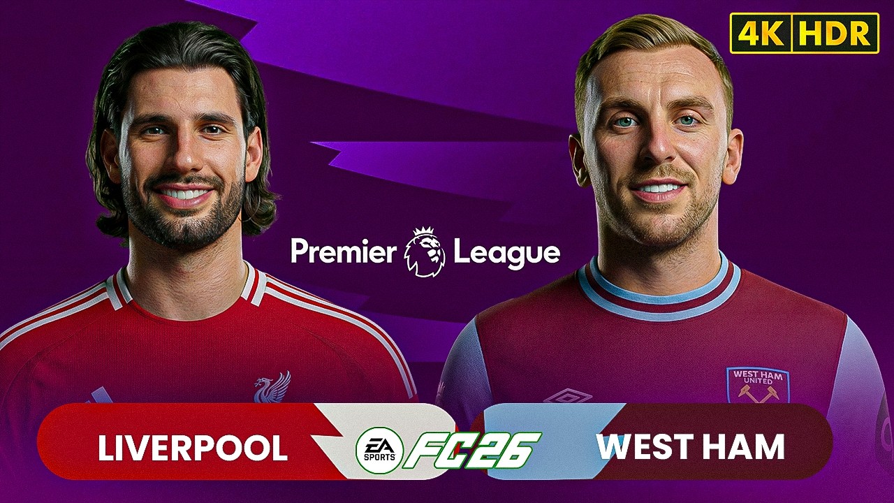 LIVERPOOL vs WEST HAM - Premier League 25/26 | Anth James V5 FC 26 Realistic Mod [4K 60FPS]