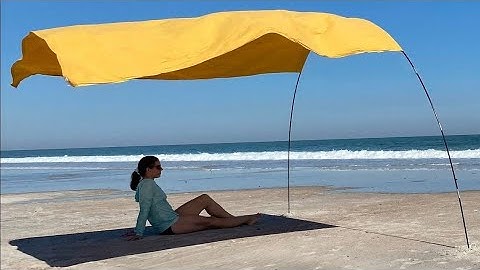 THROW AWAY YOUR BEACH UMBRELLA (How To Make a Windproof Beach Shade Canopy) || DIY Sun Shade