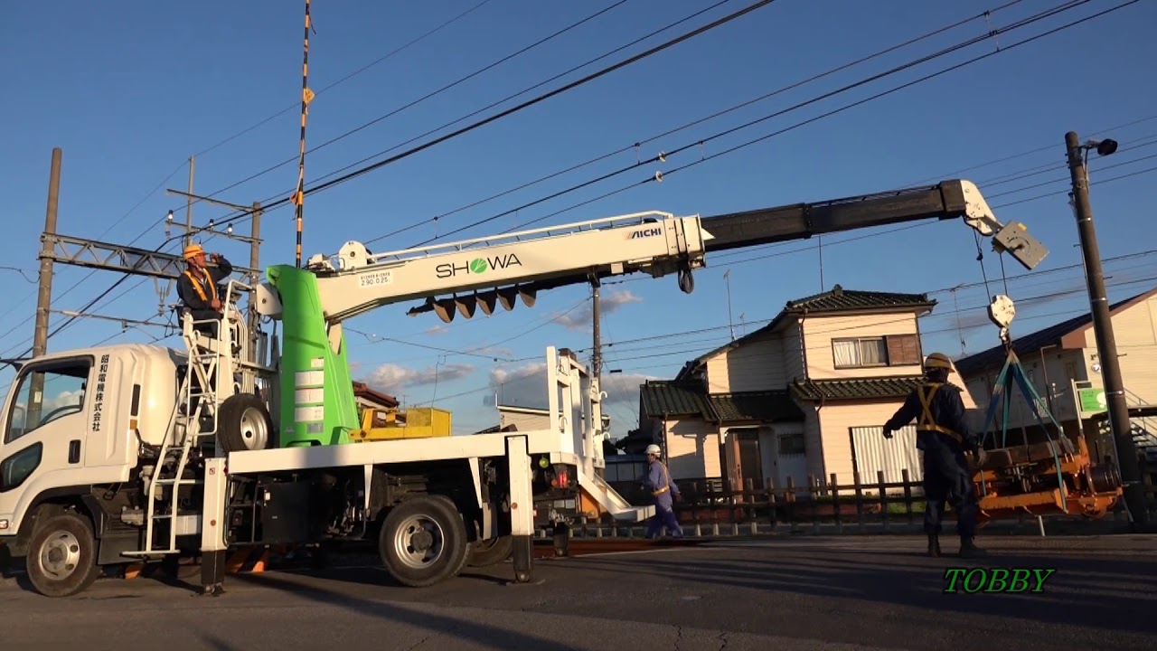 【佐野線 運転再開】 軌陸車2台撤収後 一番列車はメトロ03系 112F 廃回 20181001