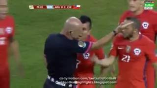 Marcelo Diaz Red Card - Argentina vs Chile - 26/06/2016 HD