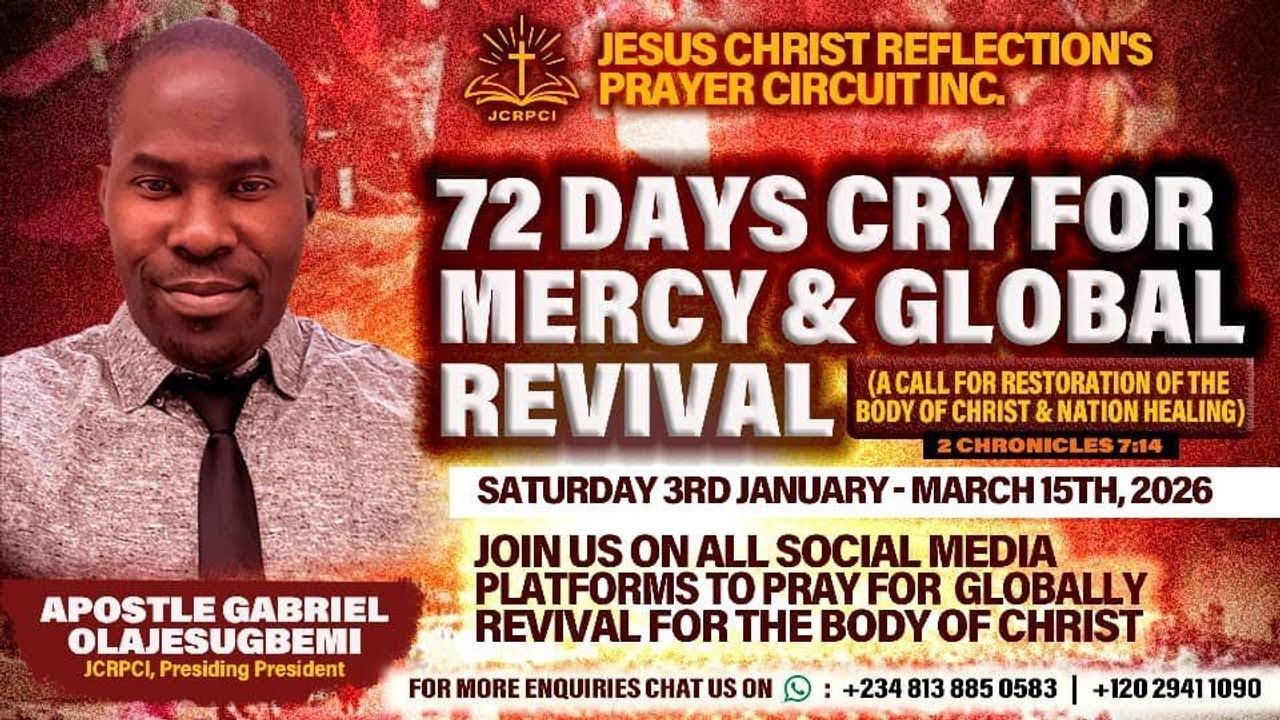 DAY 60-FRESH OUTPOURING || 72 DAYS CRY FOR MERCY & GLOBAL REVIVAL || APOSTLE GABRIEL