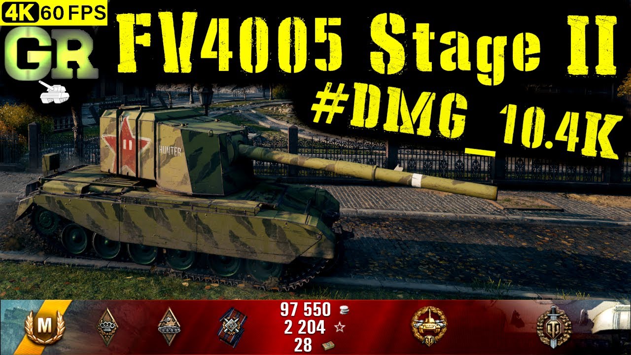 World of Tanks FV4005 Stage II Replay - 6 Kills 10.4K DMG(Patch 1.4.1)