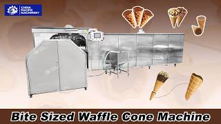 Celebrity Fully Automatic Bite Sized Waffle Cone Machine|Automatic Mini Ice Cream Cone Production Line Wealth