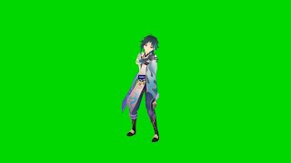 Xiao Fortnite Default Dance Green Screen - Genshin Impact MMD