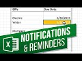 How to Create Notifications or Reminders in Excel