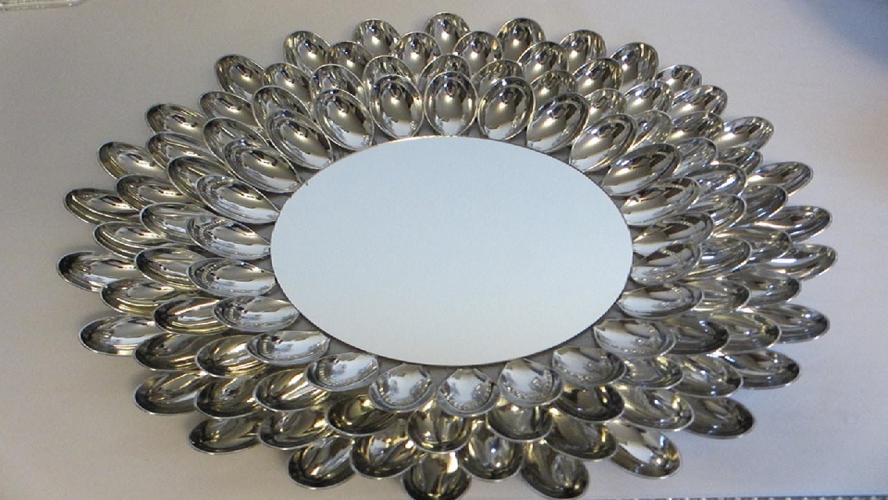 DIY Flower Mirrors Made from Silver Spoons Glam Wall Decor Dollar