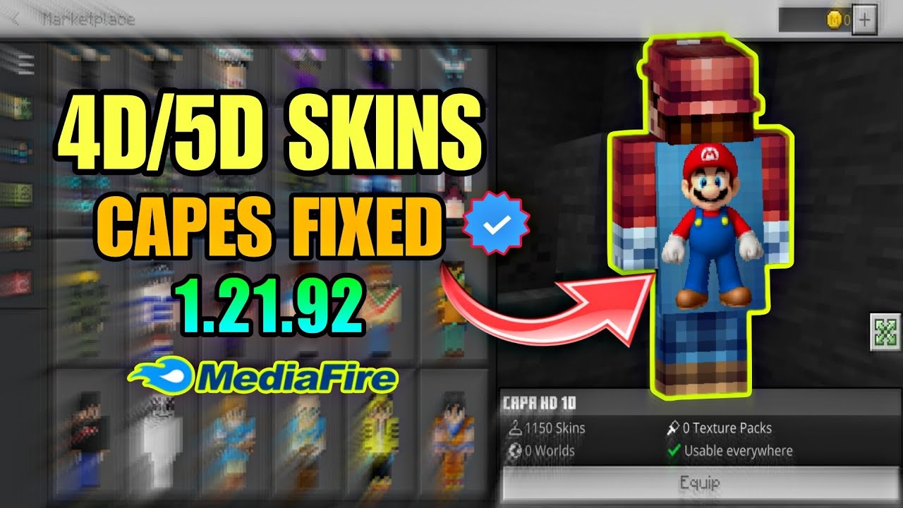 Capes Fixed: 4D/5D Skin Pack Support for MCPE 1.21.92 | Working on Servers | LeviLauncher