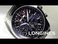 ALL FUNCTIONS AND FEATURES, LONGINES CONQUEST, CHRONOGRAPH, L2.798.4,  MOONPHASE, BLACK DIAL