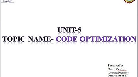 Code Optimization