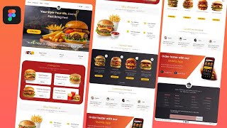 Complete tutorial fast food burger delivery landing page design in figma | uiux food app design screenshot 1