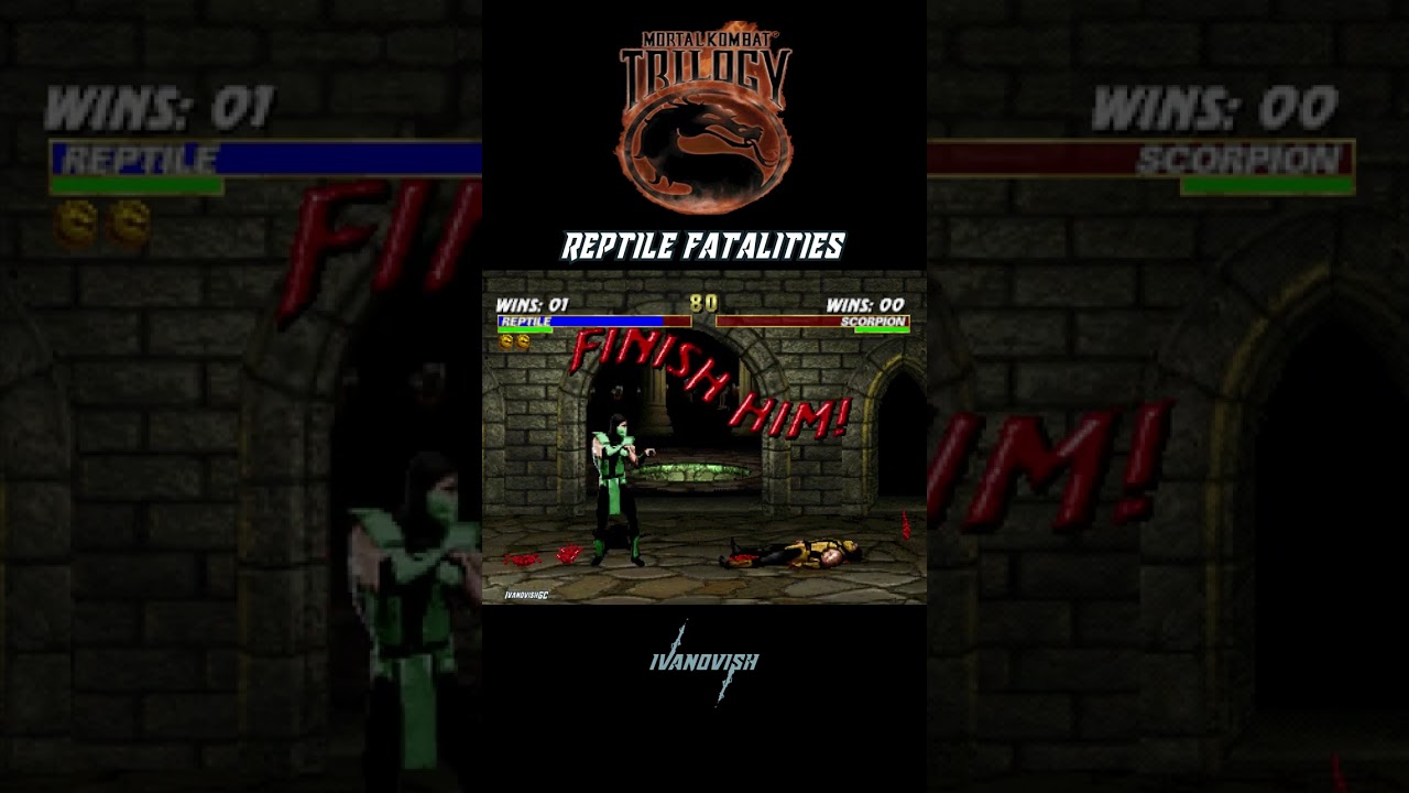 Mortal Kombat Trilogy - All REPTILE Fatalities 