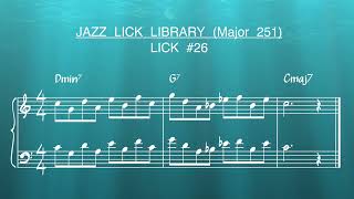 Lick 26 Major 251 Jazz Lick Library