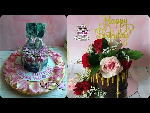 Fresh Floral arrangement on Cake - YouTube