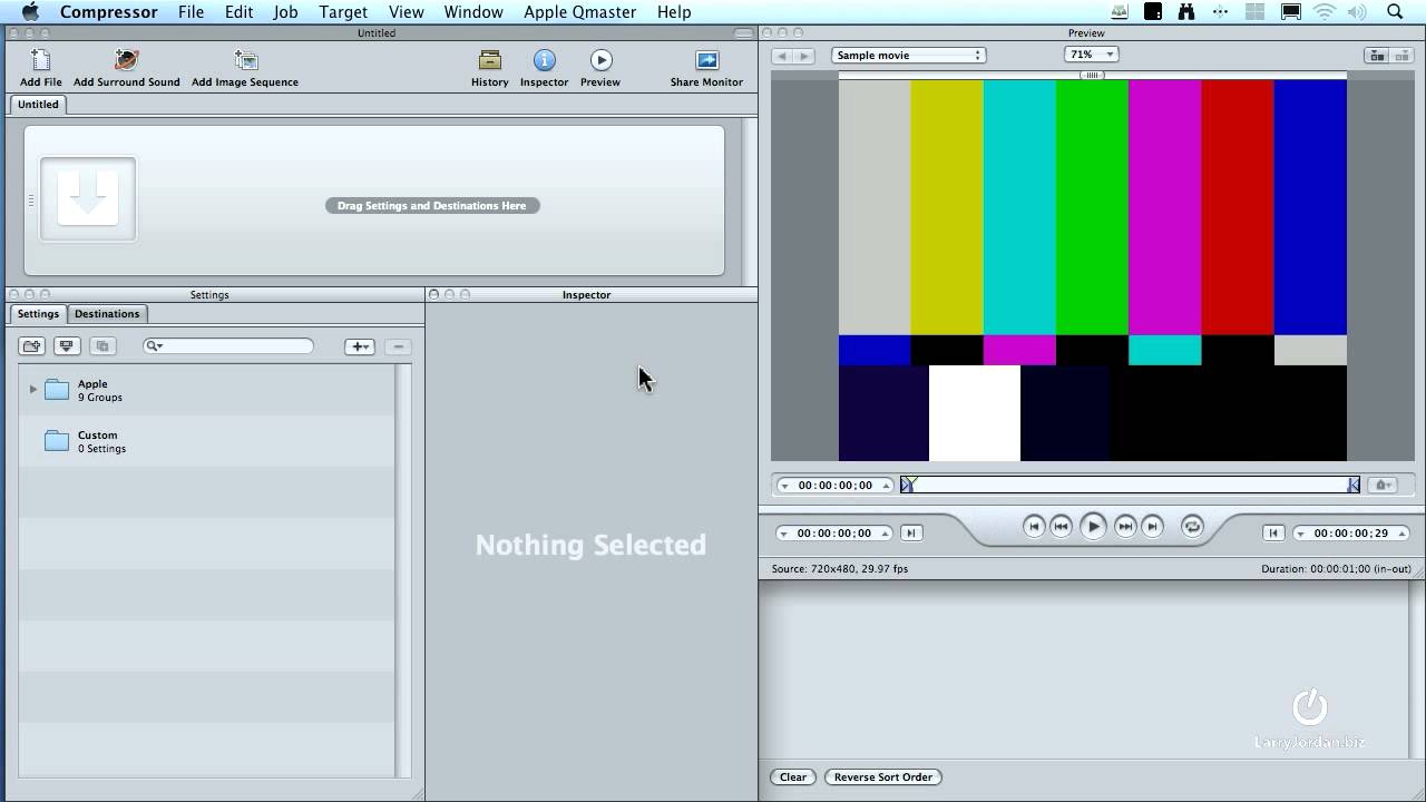 Video Compression in Compressor in Final Cut Pro X (inar Preview