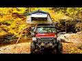 Camping In Roof Top Tent Jeep Overland