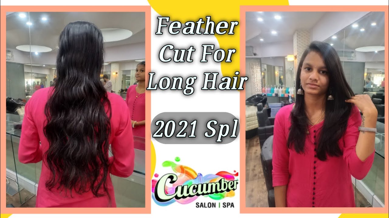 Feather Cut💇‍♀️ For Long Hair Tutorial || How to Cut Features || Easy Way  || Cucumber Salon | Guntur - YouTube