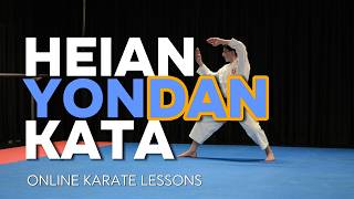 Kata Heian Yondan| Shotokan | Online Karate Lessons | Kata tutorial | Green belt | How to do kata