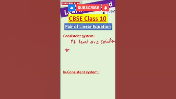 Linear Equations | Consistent Equations | Inconsistent Equations #shorts #ytshorts #maths #class10